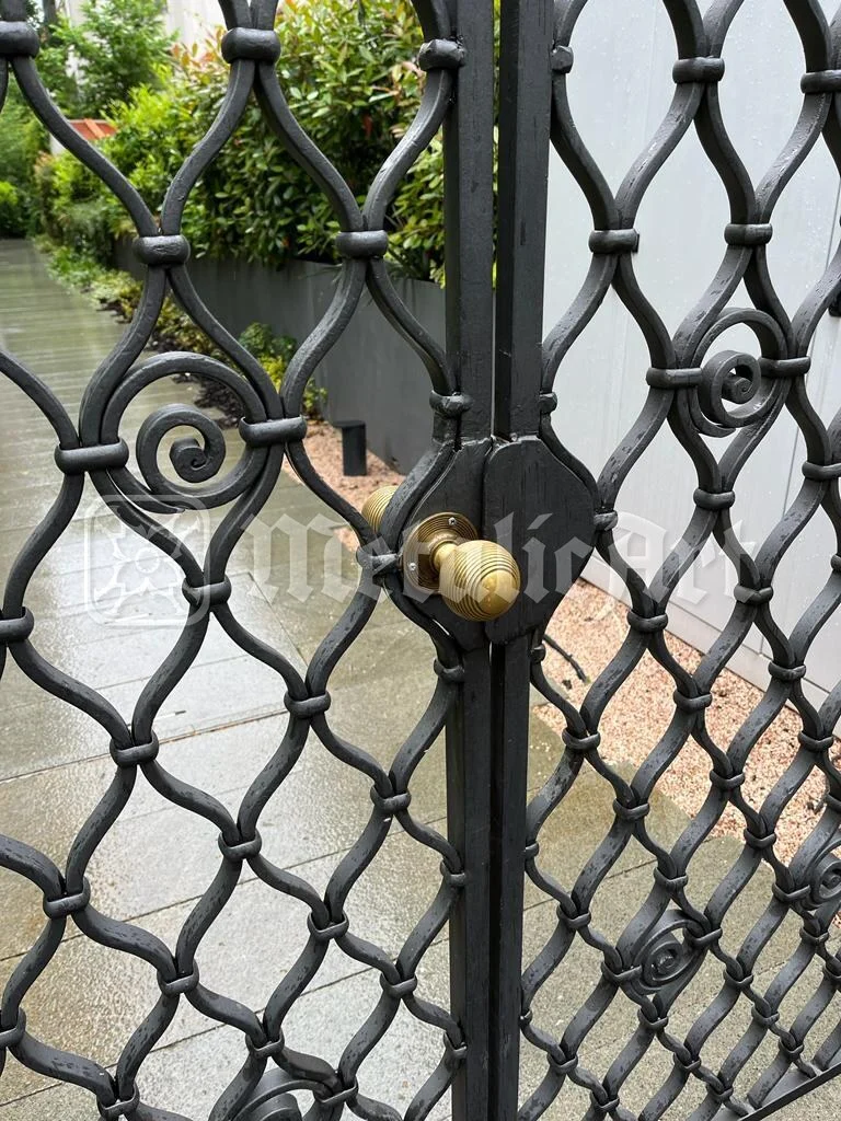 Portița cu mânerul de alamă, în ploaie.