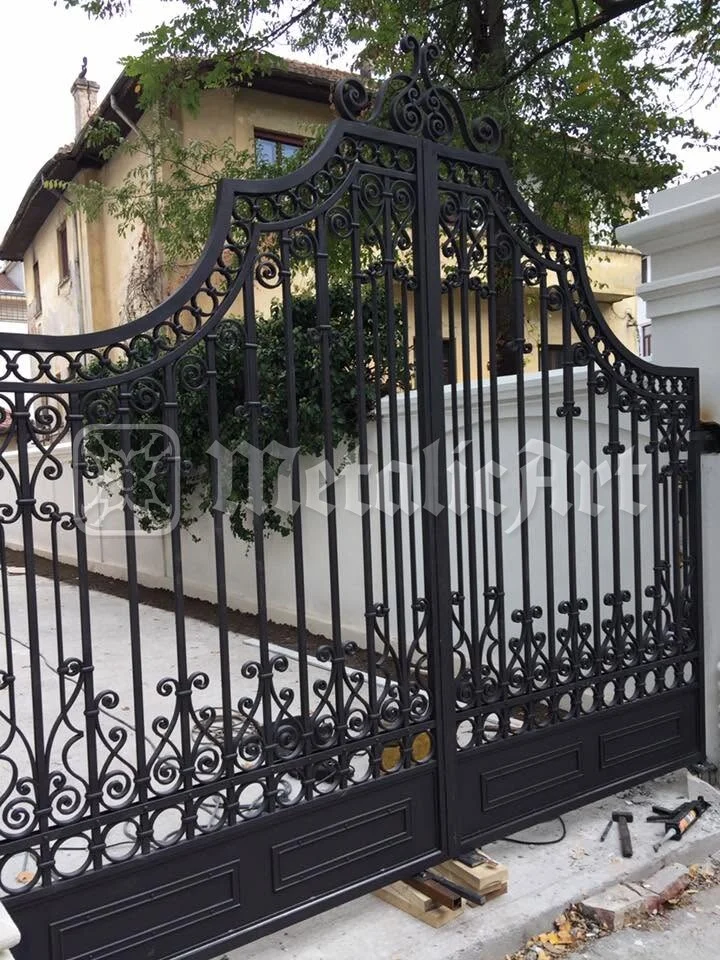 Poarta arcuită, cu volutele și vârfurile ei.
